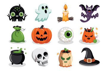 Obraz premium Halloween vector symbols