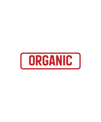 Red organic stamp certification label