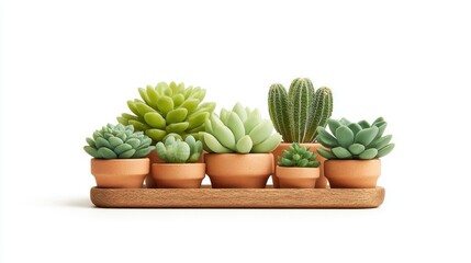 Fototapeta premium Succulent Plants Collection: Potted Indoor Garden Decor