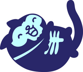 halloween cat in bright neon color