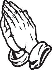 Two Praying Hands Silhouette Vector Design