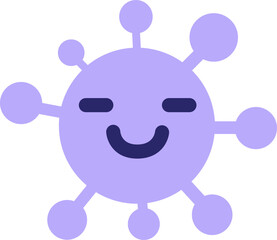 simple happy virus in bright neon color