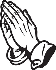 Two Praying Hands Silhouette Vector Design