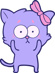cartoon cat in bright neon color