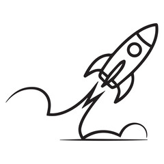 Vector Rocket Launch Icon – Future, Progress, Startup Idea