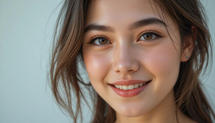 Close up of Smiling Young Woman's Face