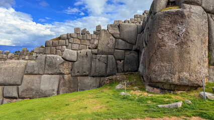 Close-Up of Massive Inca Stone Blocks at Sacsayhuamán Fortress Cusco