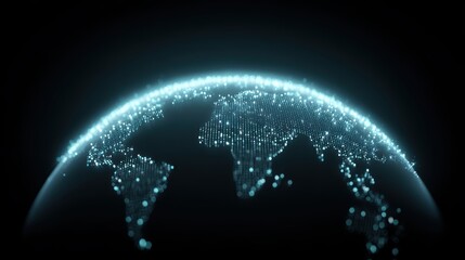 Obraz premium Digital Globe Connection, World Map, Global Network