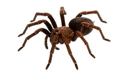 Tarantula against white background