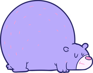 cartoon bear in bright neon color