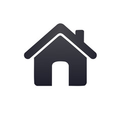 Fototapeta premium Simple vector illustration of a small house with a chimney on a white background