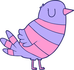 cartoon bird in bright neon color
