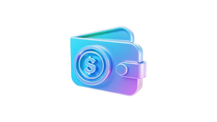 Digital Wallet Icon: A modern digital wallet icon with vibrant gradients, symbolizing the future of finance and cashless transactions.