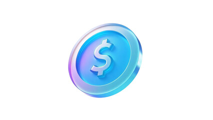 3D dollar icon with a sleek, streamlined design, featuring a soft, rounded body. isolated on a white background