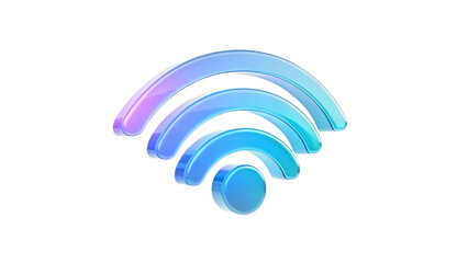 Wireless connectivity Icon: Capturing a dynamic 3D render of a glowing WiFi symbol, radiating with digital innovation, representing the universal language of connection in a fast-paced tech world.