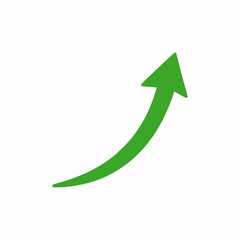Green arrow curving upwards indicating growth and positive progress
