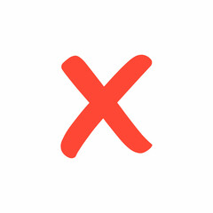 Obraz premium Bold red x mark symbol on a clean white background