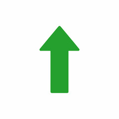 Simple green arrow pointing upwards on a white background
