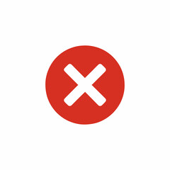 Obraz premium Simple red circle with white x mark icon for error or close function