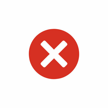 Simple red circle with white x mark icon for error or close function