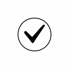 Simple black check mark inside a circle icon