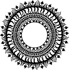 tribal mandala, boho circle, ornamental design, 
