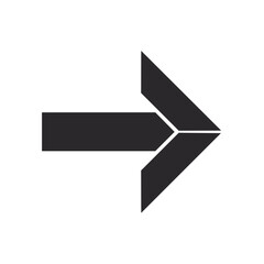 Pointing Right Arrow Graphic Direction Indicator Guide on White Background for Navigation