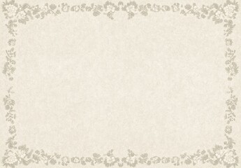 Light beige textured paper with a delicate floral border