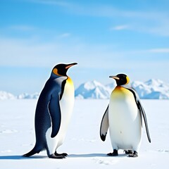 Fototapeta premium two penguins on the rocks