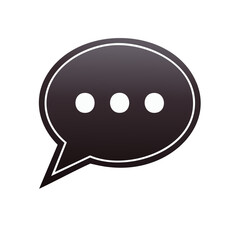 Fototapeta premium Black Speech Bubble with Three Dots Showing Message Waiting Vector Graphic