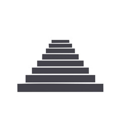 Stylized image of staircase or steps receding into distance, abstract concept of upward progression, path to goals, or achievement