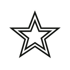 Obraz premium Double Outline Star Shape on White Backdrop Simple Design for Print and Digital Graphics