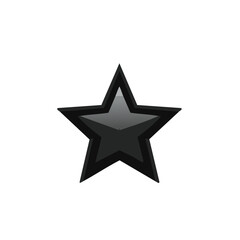 Fototapeta premium Sleek Black Star Symbol Shining on White Background Represents Achievement and Sophistication