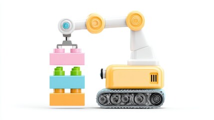 Robot Arm Toy: Construction Blocks, Automation, Kids Play