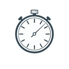 Analogue Style Stopwatch Illustration Isolated on White Background