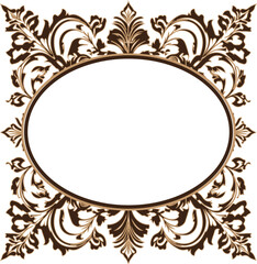 Ornate Oval Frame with Flourishes and Decorative Elements