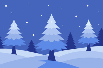 winter landscape with trees