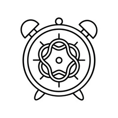 Fototapeta premium Celtic alarm clock line art