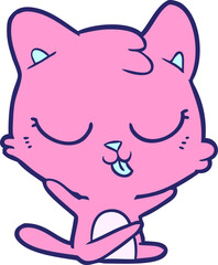 cartoon cat in bright neon color