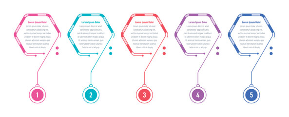 infographic template. five steps colorful golden triangles information template. infographic template for business, education, technology, industry world. information template for annual report