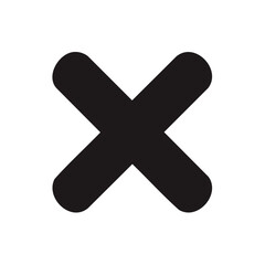 Black X Shape on White Background Symbol for Rejection, Removal, Deletion or Simple Close Button