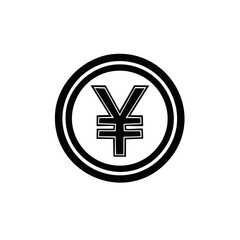 Japanese Yen Currency Symbol in Circle Icon Finance Investment Banking Economy