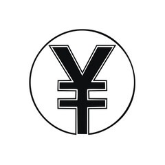 Japanese Yen Symbol Icon Contained Within Circle: Financial Sign for Commerce and Monetary Exchange Illustration
