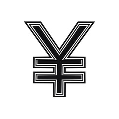 Stylized Yen Symbol in Black and White, Finance and Currency Concept