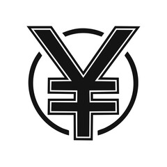 Yen Symbol Icon in Circle - Finance Concept, Exchange Rate