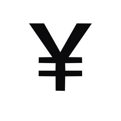 Japanese Yen Currency Symbol in Black on White Backdrop for Financial Concepts