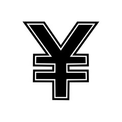 Minimalist Japanese Yen Symbol in Bold Black and White Design for Financial Themes