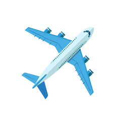Blue and White Airplane Illustration Depicting Transportation and Travel on a White Background
