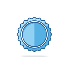 Light Blue Serrated Circle Frame Graphic Element Design for Badges and Seals