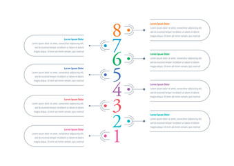 numerical infographic template. eight steps information template. infographic template for education, technology, industry, business. information template for annual report, magazine
